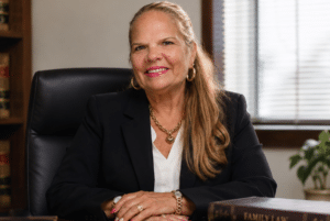 Debora Diaz in her office in Palm Harbour FL
